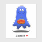 Trick or treat Blue Ghost Halloween Sticker (Vel)