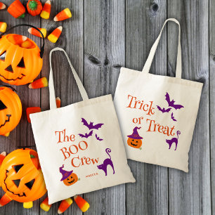 Trick or treat Boo Crew Monogram Halloween Tas