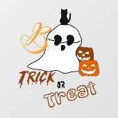 Trick or treat Boo met Rugkat en Pompoen Raamsticker (Vel)