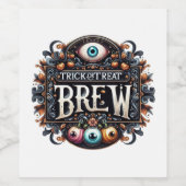 Trick or treat Brew Label Wijn Etiket (Enkel label)
