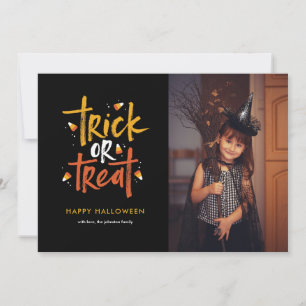 Trick or treat Candy Corn Halloween fotokaart Kaart