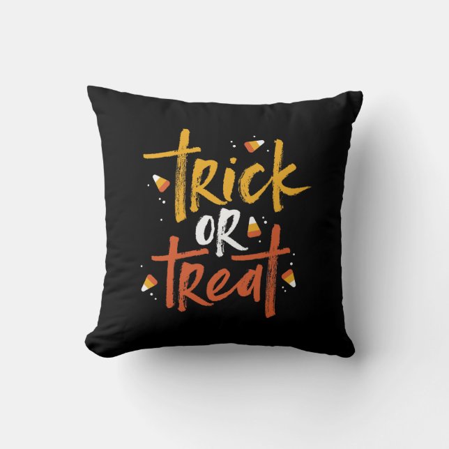 Trick or treat Candy Corn Halloween Kussen (Voorkant)