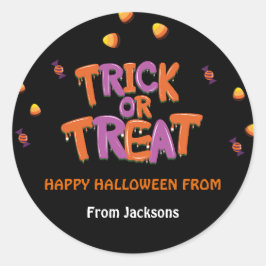 Trick or treat Candy Corn Halloween Ronde Sticker
