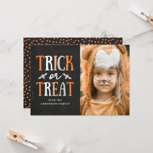 Trick or Treat   Carte de Photo Halloween