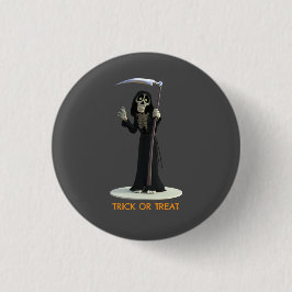 Trick or Treat. Cartoon Doodengeest Ronde Button 3,2 Cm