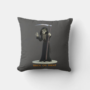 Trick or Treat. Cartoon Grim Reaper Kussen