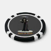 Trick or Treat. Cartoon Grim Reaper Poker Chips (Enkel)