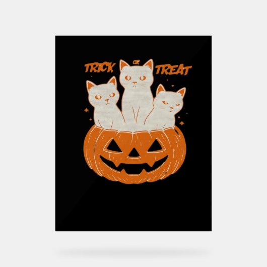 Trick or treat cats Classic T-shirt Acryl Bord (Voorkant)
