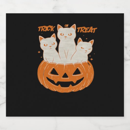 Trick or treat cats Classic T-shirt Sparkling Wijnetiket (Enkel label)