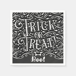 Trick or treat  Chalk Botten Halloween Party Servet