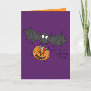 Trick or Treat Chauve-souris - Carte de vœux drôle