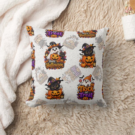 Trick or Treat Coussin de lancer de fantôme (Couverture)