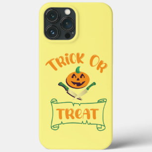 Trick or treat crossbones Halloween pompoen gezich iPhone 13 Pro Max Hoesje