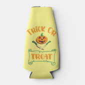 Trick or treat crossbones Halloween pompoen gezich Flesjeskoeler (Voorkant)