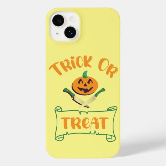 Trick or treat crossbones Halloween pompoen gezich iPhone Hoesje (Achterkant)