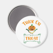 Trick or treat crossbones Halloween pompoen gezich Magneet (Voorkant / Achterkant)