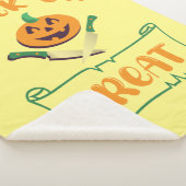 Trick or treat crossbones Halloween pompoen gezich Sherpa Deken (3/4)