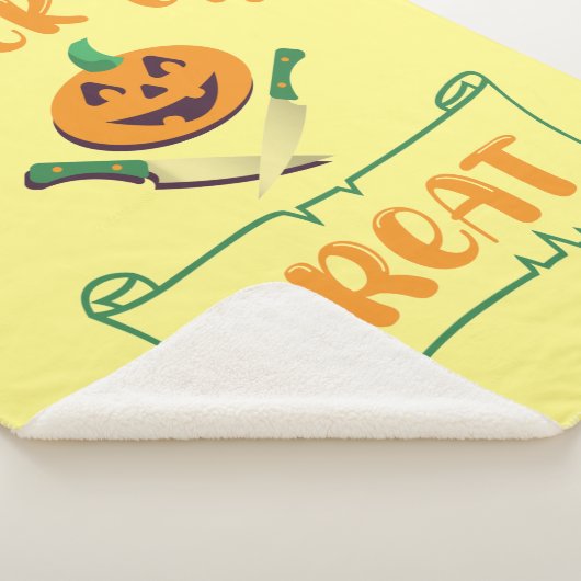 Trick or treat crossbones Halloween pompoen gezich Sherpa Deken (3/4)