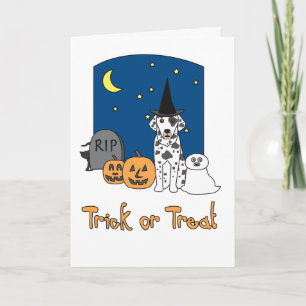 Trick or treat Dalmatian Halloween Kaart