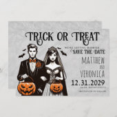 Trick or treat De datum opslaan Kaart (Voorkant / Achterkant)