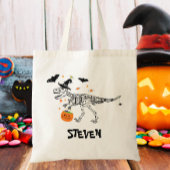 Trick or treat Dinosaur met Witch Pet Halloween Tote Bag