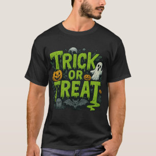 Trick or Treat Druipend Lettertype T-Shirt 