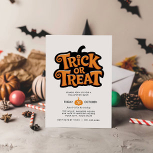TRICK OR TREAT EENVOUDIG HALLOWEEN Feestje Kaart