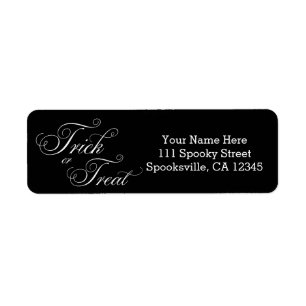 TRICK OR TREAT Elegante Halloween-adreslabels Etiket