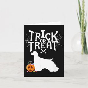 Trick Or Treat Er Spaniel Halloween honden kostuum Kaart