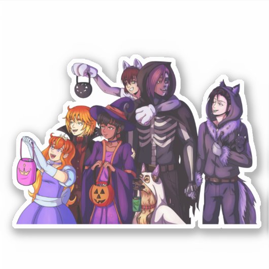 Trick or treat Familie Sticker (Voorkant)