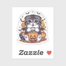 Trick or treat Fold - Schattigee Schotse Vouw Hall Sticker