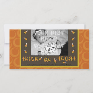 Trick or treat-fotokaart feestdagenkaart