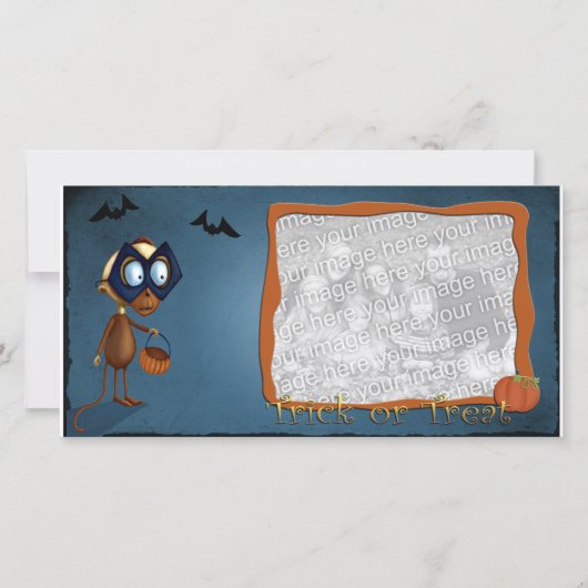 Trick or treat-fotomplate feestdagenkaart (Voorkant)