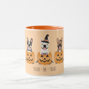 Trick or treat French Bulldogs Pumpkin Mok