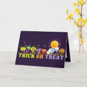 Trick or treat fun kaart (Gele Bloem)