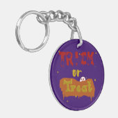 Trick or treat Funny Boo Halloween Sleutelhanger (Voorkant Links)