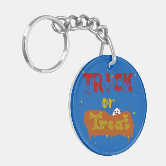 Trick or treat Funny Boo Halloween Sleutelhanger (Voorkant Links)