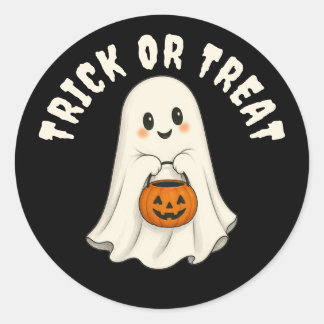 Trick or Treat Geest Halloween Ronde Sticker