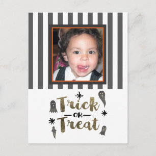 Trick or Treat Geesten Chic Modern Halloween Foto Briefkaart