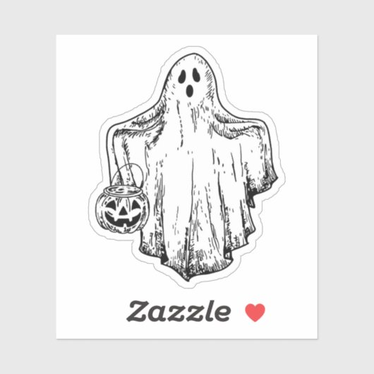 Trick or treat Ghost Sticker (Vel)