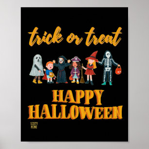 trick or treat grappig poster