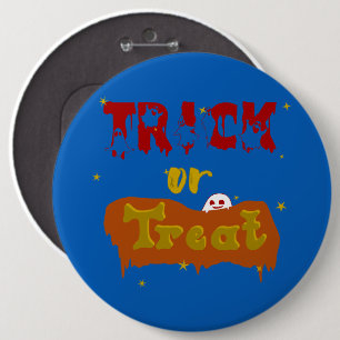 Trick or Treat Grappige Boe Halloween Knop Ronde Button 6,0 Cm