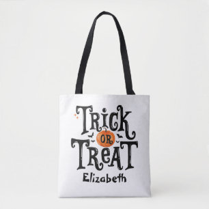Trick or treat Halloween Aangepaste naam Draagtas
