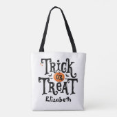 Trick or treat Halloween Aangepaste naam Draagtas (Achterkant)