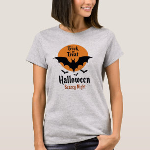 Trick or Treat Halloween Angstaanjagende Nacht Vle T-shirt
