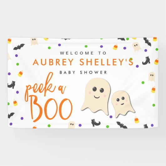 Trick or treat Halloween Baby shower Spandoek (Horizontaal)