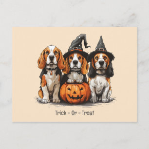 Trick or treat Halloween Beagle Dogs Briefkaart