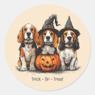 Trick or treat Halloween Beagle Dogs Ronde Sticker