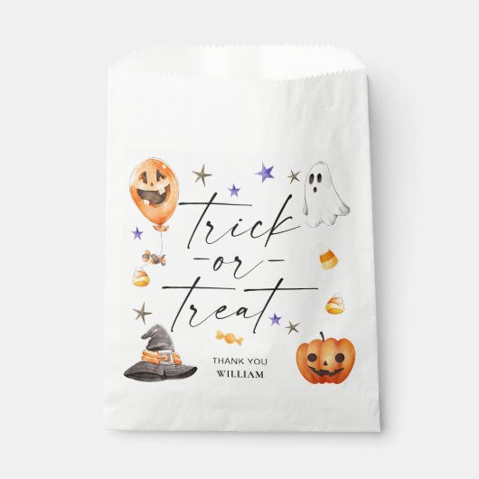 Trick or treat Halloween Birthday Bedankzakje (Voorkant)