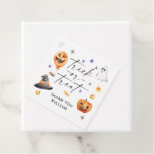 Trick or treat Halloween Birthday Party Bedankjes Labels (In situ)
